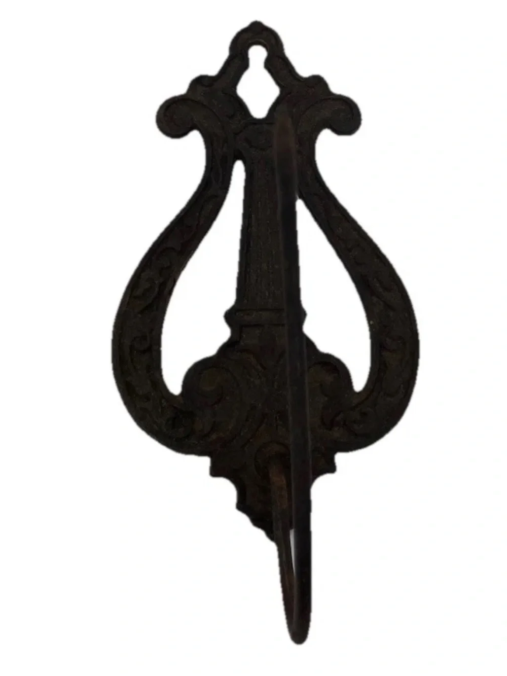 Vintage Cast Iron Receipt Spike Holder Bill Spike Ornate Lyre Office Store